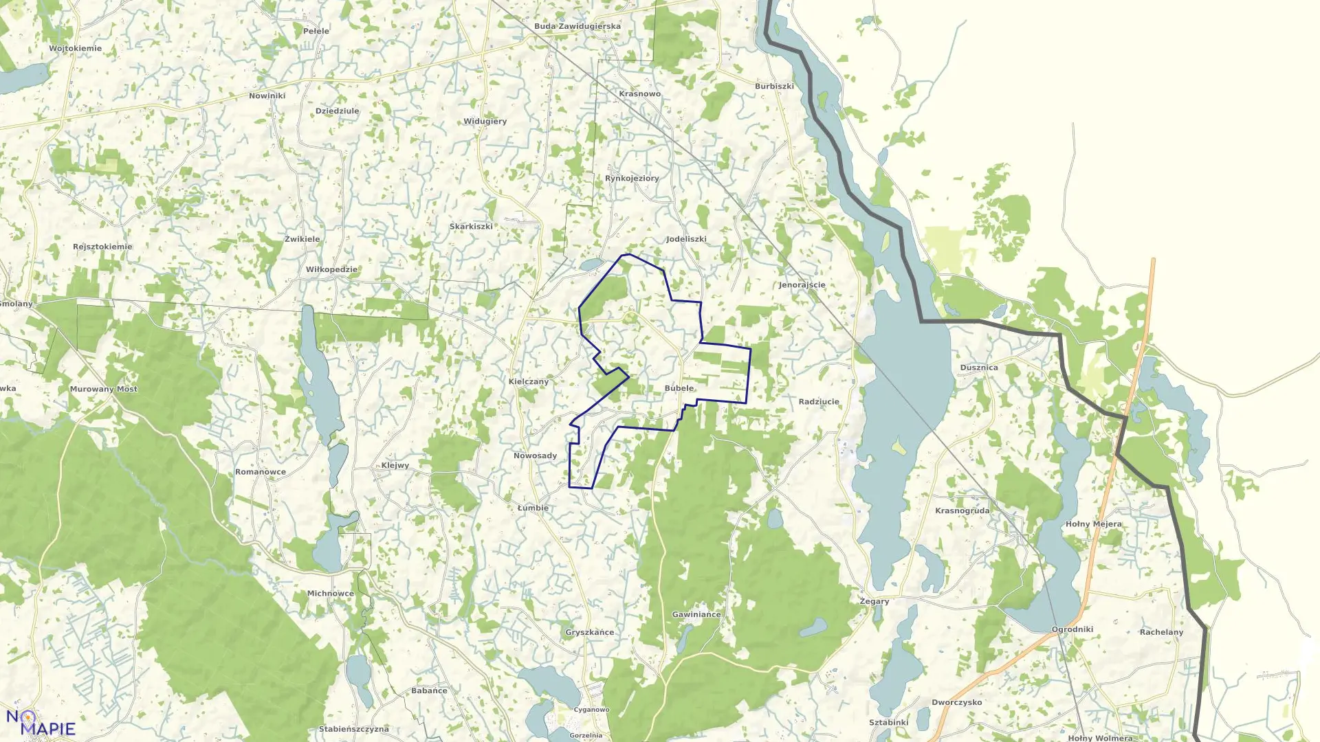 Mapa obrębu BUBELE w gminie Sejny