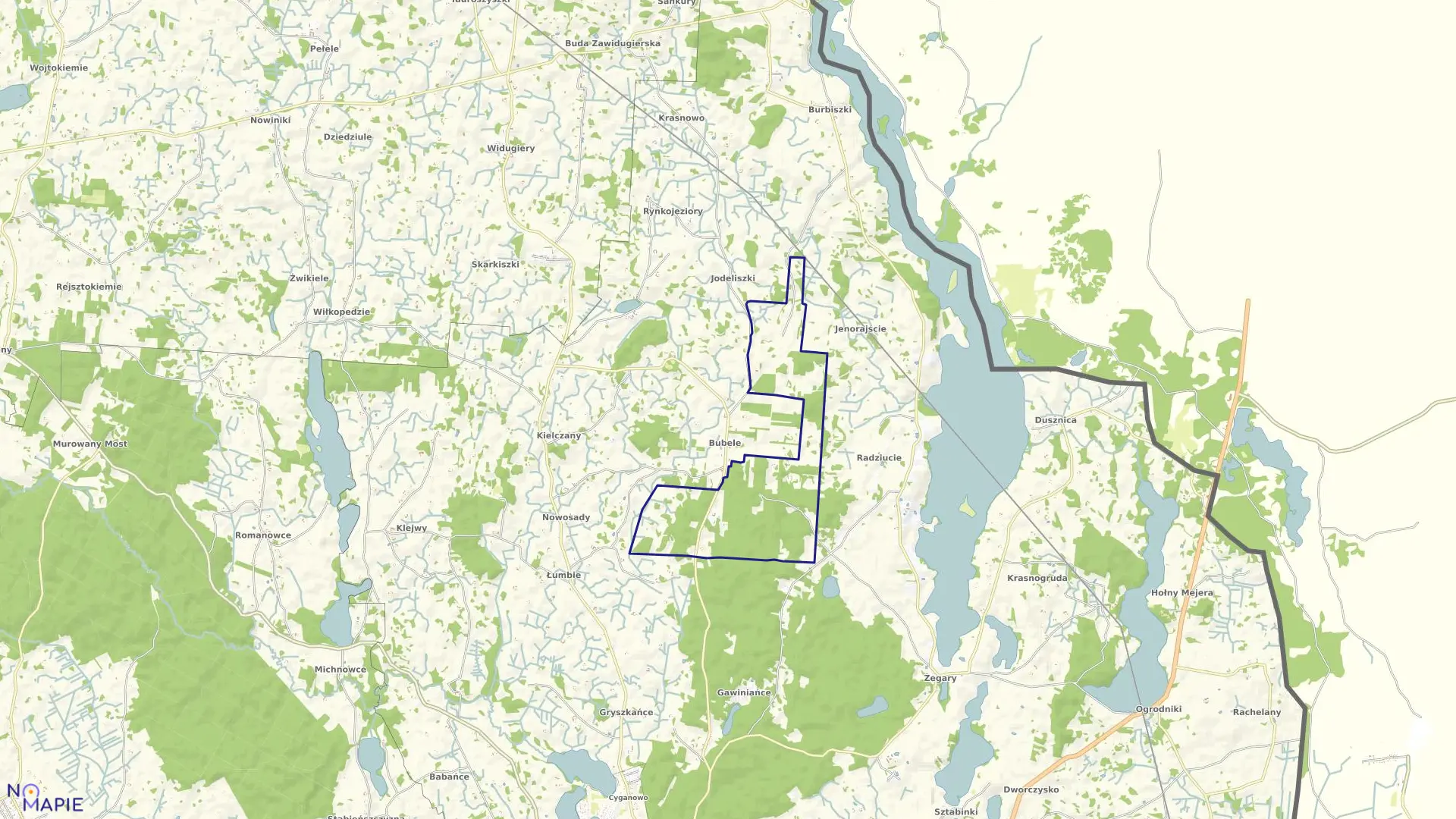 Mapa obrębu KONSTANTYNÓWKA w gminie Sejny